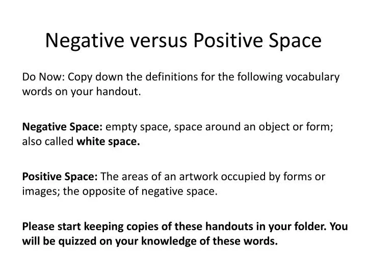 negative versus positive space
