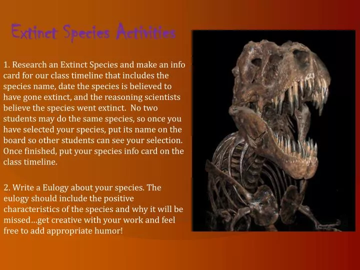 extinct species activities