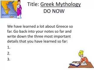 Title: Greek Mythology DO NOW