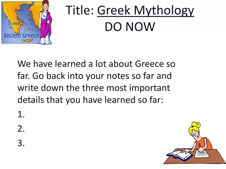 title greek mythology do now