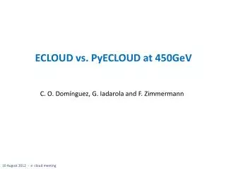 ECLOUD vs. PyECLOUD at 450GeV