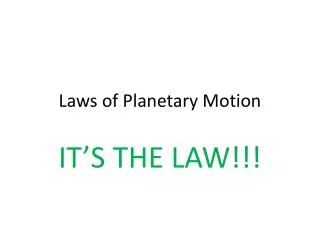 Laws of Planetary Motion