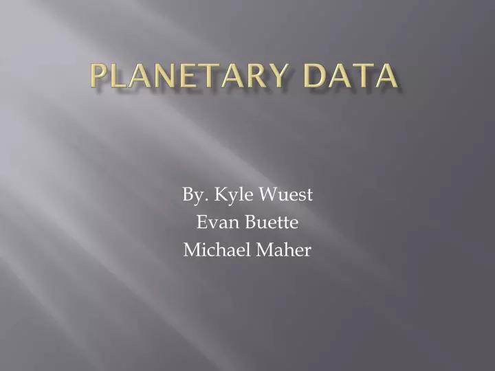 planetary data