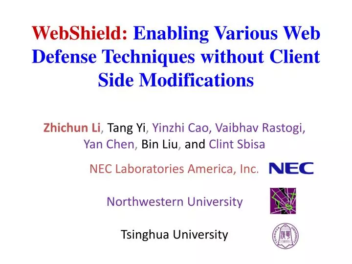 webshield enabling various web defense techniques without client side modifications