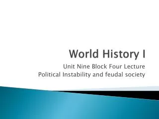 world history i