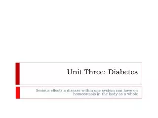 Unit Three: Diabetes