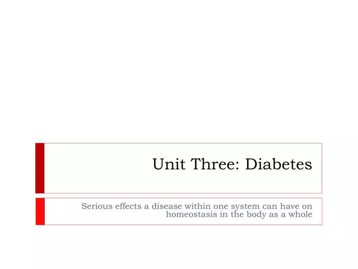 unit three diabetes
