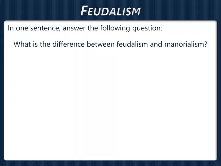 feudalism