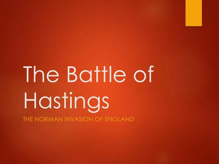 the battle of hastings
