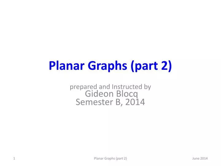 planar graphs part 2