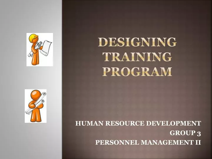designing training program
