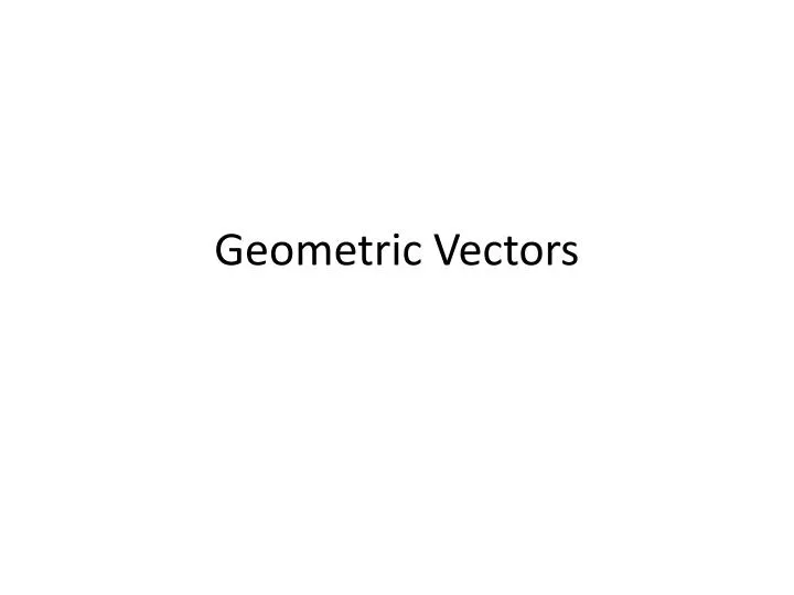 geometric vectors