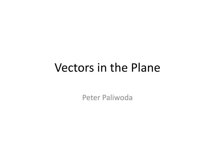 vectors in the plane