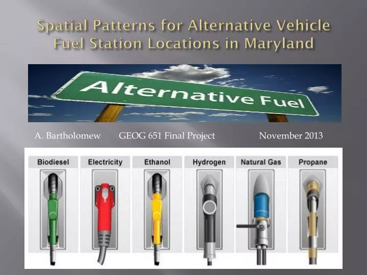 spatial patterns for alternative vehicle fuel station locations in maryland