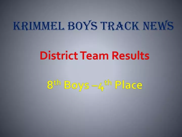 krimmel boys track news