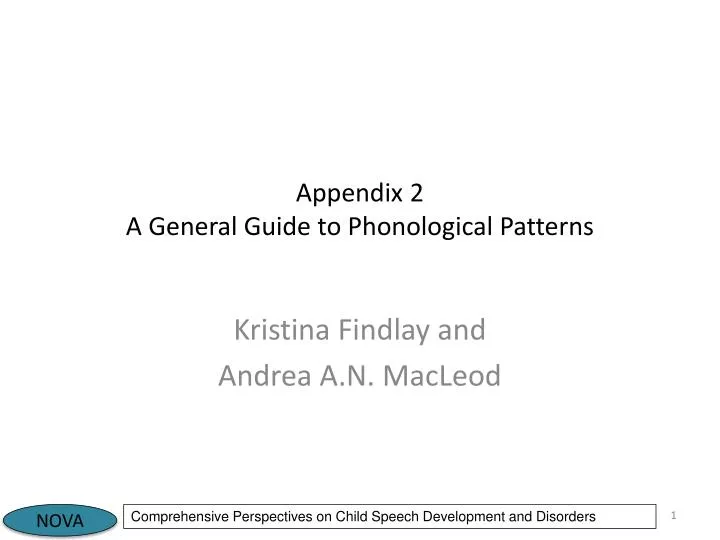 appendix 2 a general guide to phonological patterns