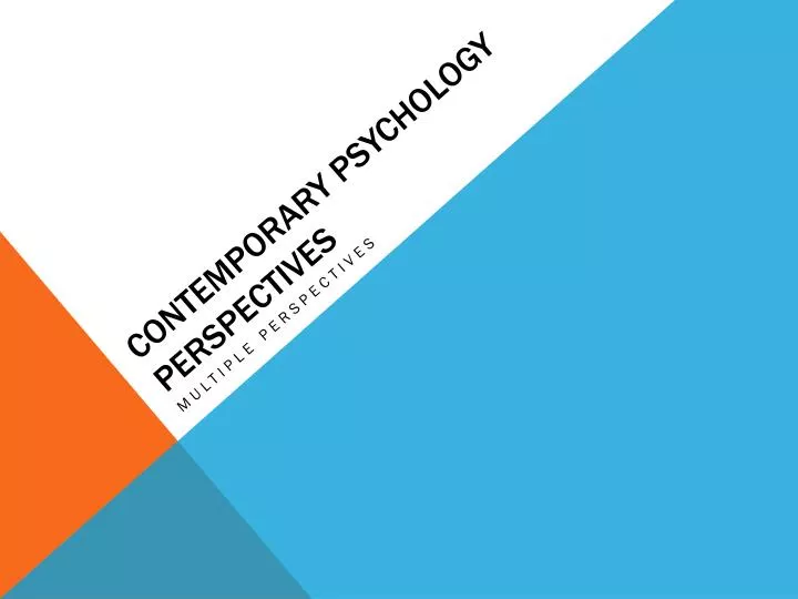 contemporary psychology perspectives