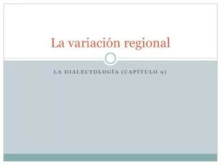 la variaci n regional
