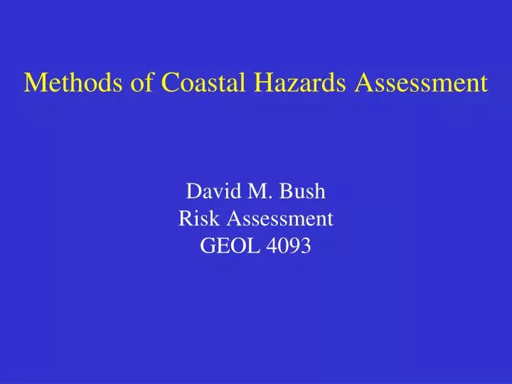 methods of coastal hazards assessment