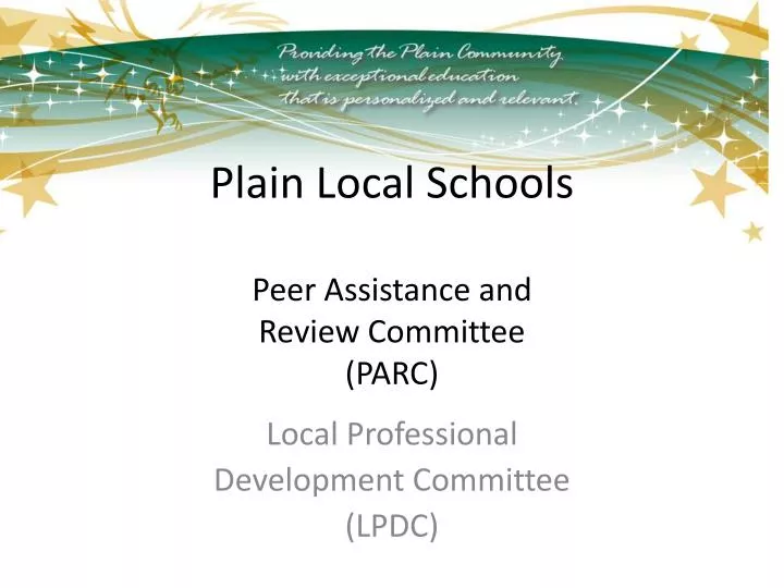 plain local schools peer assistance and review committee parc
