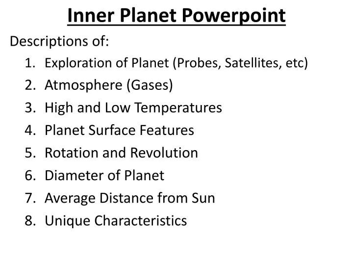 inner planet powerpoint