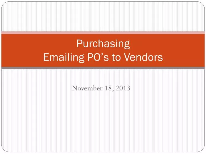 purchasing emailing po s to vendors