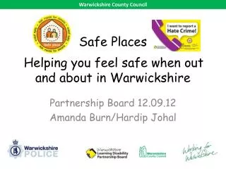 Safe Places Helping you feel safe when out and about in Warwickshire