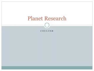 Planet Research