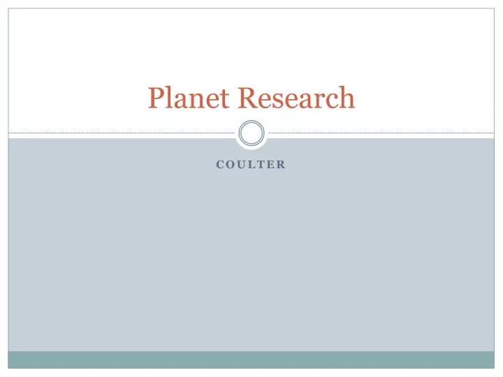 planet research
