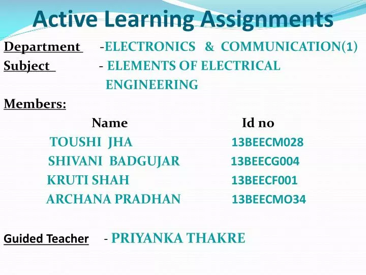 active learning assignments