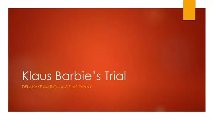 klaus barbie s trial