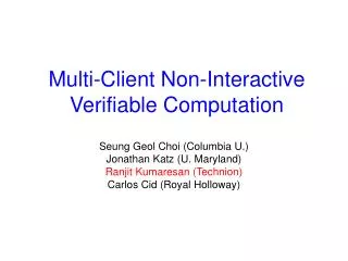 Multi-Client Non-Interactive Verifiable Computation