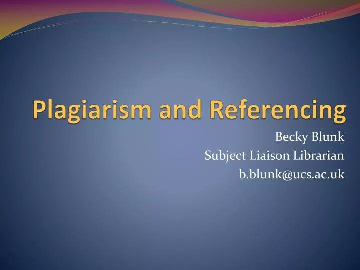 plagiarism and referencing