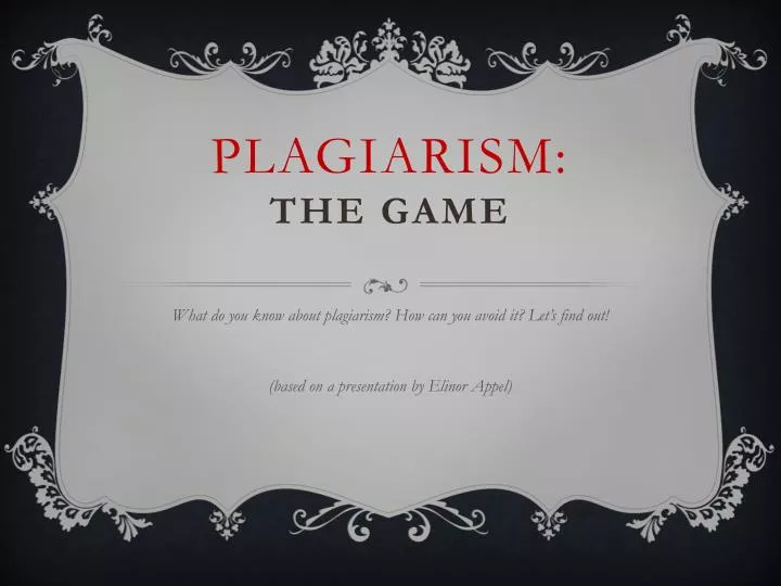 plagiarism the game