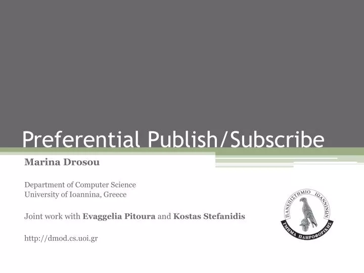 preferential publish subscribe