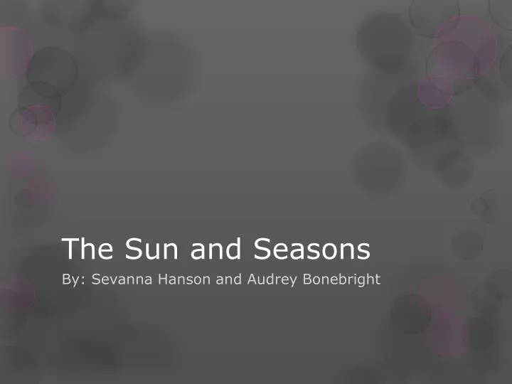 the sun and seasons