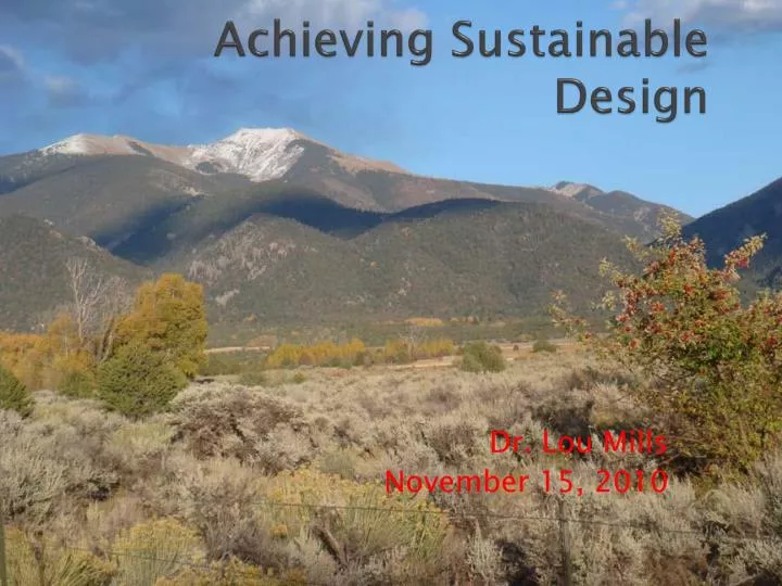 achieving sustainable design