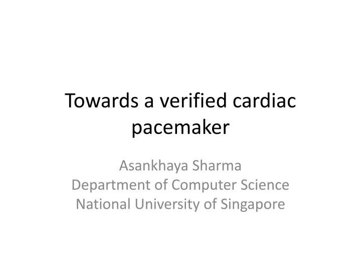 towards a verified cardiac pacemaker