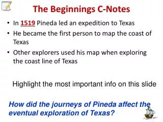 The Beginnings C-Notes