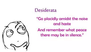 Desiderata