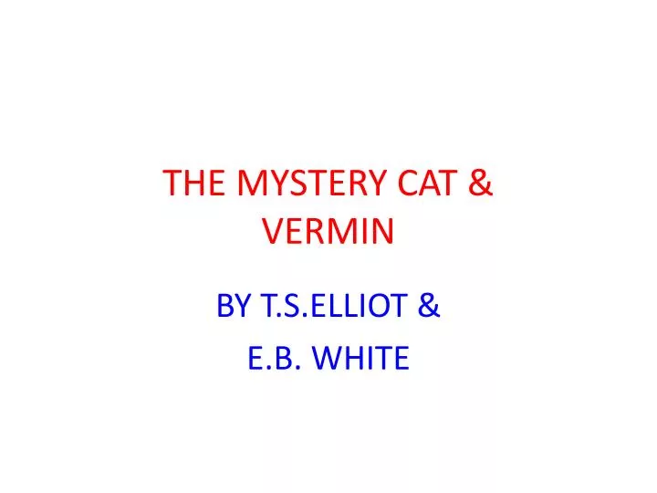 the mystery cat vermin