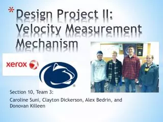 Design Project II: Velocity Measurement Mechanism