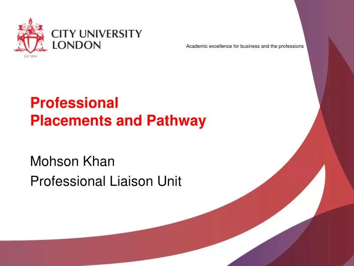 professional placements and pathway