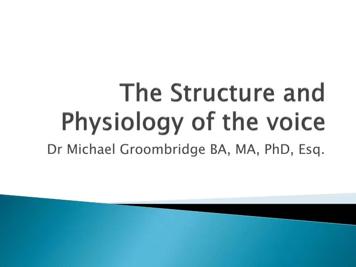 the structure and physiology of the voice