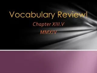 Vocabulary Review!