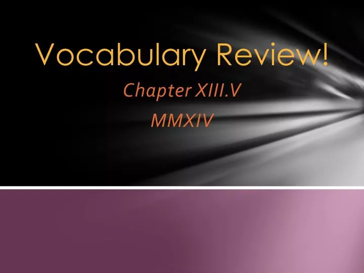 vocabulary review