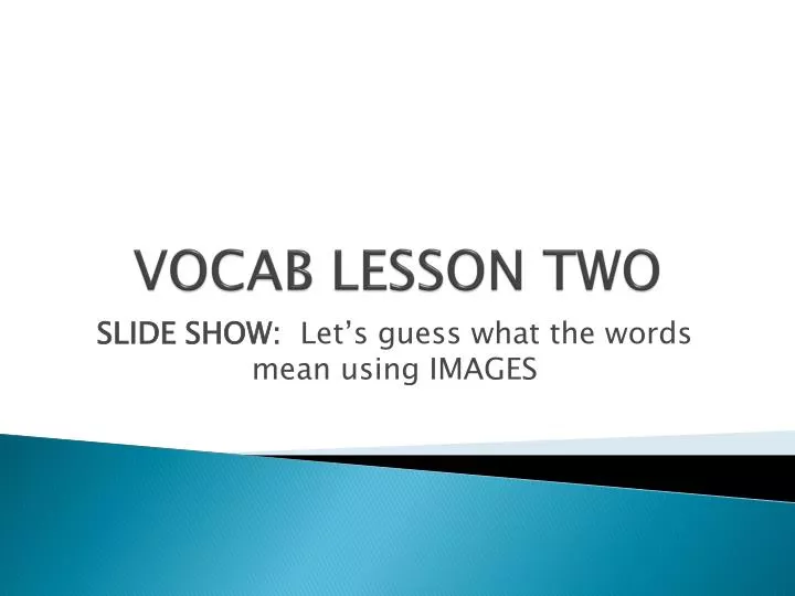 vocab lesson two