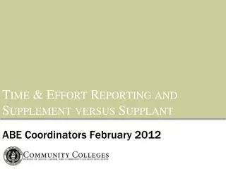 time effort reporting and supplement versus supplant