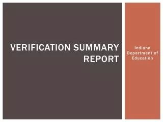 Verification Summary Report