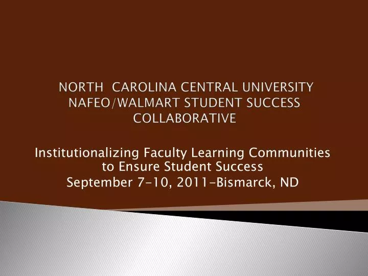 north carolina central university nafeo walmart student success collaborative